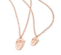 The Rolling Stones Set collana e bracciale in oro rosa con lingua, oro rosa, Oro rosa