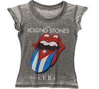 Ladies The Rolling Stones Grey Havana Cuba autorizzato Donne maglietta