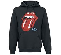 The Rolling Stones Tongue Uomo Felpa con Cappuccio Nero XL 50% Cotone, 50% Poliestere Regular