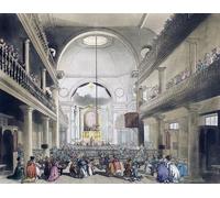 The Roman Catholic Chapel Lincoln's Inn Fields. Circa 1808. Dopo un lavoro di August Pugin e Thomas Rowlandson nel Microcosmo di Londra pubblicato in tre volumi tra il 1808 e il 1810 da Rudolph