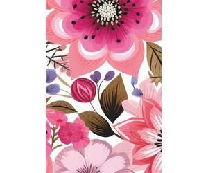 The Romantic Floral Journal: 110 Pink Lined Pages for Journaling, Romantic Floral Cover with Dahlias, Daisies, and Peonies, 6x9 Aesthetic Botanical Notebook