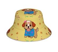 The Roses - Cappello alla pescatora con stampa riflettente con bradipo seduto su un'altalena, unisex, adatto per escursioni in spiaggia, viaggi estivi, Adorabile cane dei cartoni animati, Taglia unica