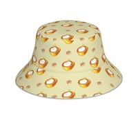 The Roses - Cappello alla pescatora con stampa riflettente con bradipo seduto su un'altalena, unisex, adatto per escursioni in spiaggia, viaggi estivi, Caffè Gatto Cartoon, Taglia unica