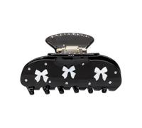 The RPZL - Accessorio per capelli grandi in acetato di alta qualità, clip oversize per capelli spessi e sottili, ganascia per capelli alla moda per donne e ragazze (fiocchi neri)
