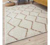THE RUGS Tappeto moderno marocchino per soggiorno e camera da letto, non perde pelo, facile da pulire, stile bohémien, avorio/beige, 80 x 150 cm