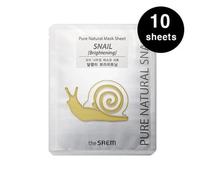 THE SAEM Pure Natural Mask Sheet Snail Brightening (10 fogli) / K-BEAUTY