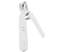 The Safetrim By Pupnourish, Led Pet Nail Clipper, Claw Scissors For Dogs, 2 In 1 Design Precision Trimming And Grinding, Low Noise, Avoid Injuries For Small Medium Large Dogs Cats (White)