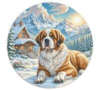 The Saint Bernard 1000 Pezzi Jigsaw Puzzle Giochi Educativi Relief Dello Stress Puzzle Rotondi Sfida Colore Per Regali Di Viaggio, Presente 1000pcs (67.5x67.5cm)