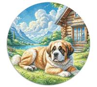 The Saint Bernard 1000 Pezzi Puzzle Rotonda Puzzle Giochi Intellettuali Arte Bambini Decompressione Regalo (67.5x67.5cm)