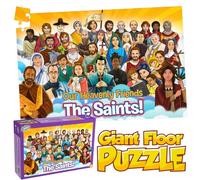 The Saints Giant Floor Puzzle - Puzzle cristiano da 96 pezzi per bambini dai 6 anni in su (0,9 x 0,6 m) - Regalo cattolico durevole ed educativo per la scuola domestica, la scuola domenicale e la