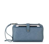 The Sak Iris - Borsa a tracolla grande per smartphone, in pelle, cinturino staccabile, Onda marittima goffrata, Taglia unica