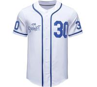The Sandlot Jersey Benny 30 The Jet' Rodriguez Baseball Jersey Button Up Movie Maglie da uomo, bianco, M