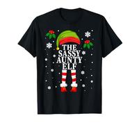The Sassy Aunty Elf Matching Family Aunt Christmas Pajama Maglietta