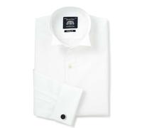 THE SAVILE ROW COMPANY LONDON Camicia da sera Marcella bianca da uomo con colletto ad ala vestibilità classica - doppio polsino