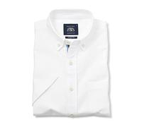 THE SAVILE ROW COMPANY LONDON Camicie Oxford a maniche corte da uomo Classic Fit, Bianco #4, M
