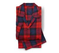 THE SAVILE ROW COMPANY LONDON Pigiama da uomo di lusso super morbido 100% cotone spazzolato, Controllo finestra rossa, S