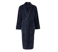 THE SAVILE ROW COMPANY LONDON Vestaglia da uomo in pile leggero super morbido e caldo, Blu navy con piping, XXL