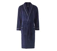THE SAVILE ROW COMPANY LONDON Vestaglia per uomo super morbida, Bordo in corda Marina/liscio, X-Grande