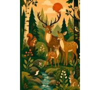 The Scandinavian Deer: A Minimalist Lined Hardcover Journal Inspired by Scandinavian Design, Woodland Wildlife, Folk Art, and Nature