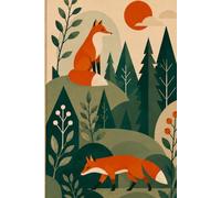 The Scandinavian Foxes: A Minimalist Lined Hardcover Journal Inspired by Scandinavian Design, Woodland Wildlife, Folk Art, and Nature
