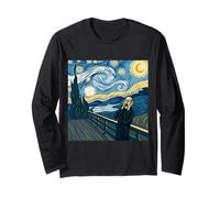 The Scream Starry Night Fusion Surrealista Expression Art Maglia a Manica