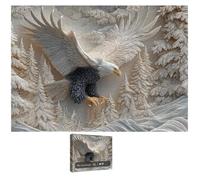 The Sculpted Eagle Jigsaw Puzzle, 1000 pezzi, Majestic Bald Eagle Jigsaw Puzzle, Challenging Wildlife Art Puzzle, Artistic Nature Design for Family Fun and Home Decoration
