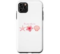 The Sea Calls Me Camicia Rosa Ibisco Stella Marina Conchiglia Art Custodia per iPhone 11 Pro Max