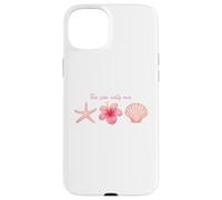The Sea Calls Me Camicia Rosa Ibisco Stella Marina Conchiglia Art Custodia per iPhone 15 Plus