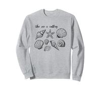 The Sea Is Calling Shell Starfish Ocean Beach Graphic Tee Tee Felpa