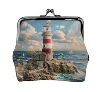 The Seaside Lighthouse, piccolo kit da viaggio, borsa compatta per campeggio, avventure e viaggi di pesca, nero, Taglia unica, Art Deco