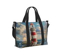 The Seaside Lighthouse Print Lightweight Carry On Tote Donne Uomini Borsa a Mano Viaggio Weekend Vacanze Brevi Viaggi