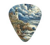 The Seaside Lighthouse - Scatola portaoggetti con stampa a forma di faro di diverso spessore, per chitarra acustica