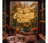 The Season - Insegna al neon a LED, con scritta in lingua inglese "Coffee Zucca", decorazione da parete per la casa, decorazione da parete per la casa, decorazione autunnale
