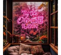 The Season - Insegna al neon a LED, con scritta in lingua inglese "Coffee Zucca", decorazione da parete per la casa, decorazione da parete per la casa, decorazione autunnale