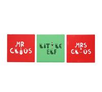 The Seasonal Gift Co.Mr Claus, Mrs Claus, Little Elf Ceramic Quadrato (WD3155)
