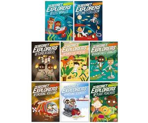 The Secret Explorers Collection 8 Books Set By SJ King (Lost Whales, Comet Collision, Tomb Robbers, Jurassic Rescue, Rainforest Rangers, Smoking Volcano, Missing Scientist & Plant Poachers)