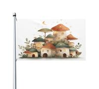 The Secret of Mushroom House, bandiera double-face, 9 x 1,5 m, resistente, per esterni e giardino, perfetta per camera da letto e giardino