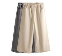 THE SET Donne Confezione da 2 Jeans a Gamba Larga con Elastico in Vita Ecru/Washed Grey 48