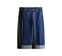 THE SET Donne Confezione da 2 Jeans a Gamba Larga con Risvolto Black/Mid Blue 44