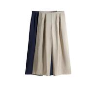 THE SET Donne Confezione da 2 Pantaloni Palazzo a Gamba Larga Neutral/Navy Blue 36