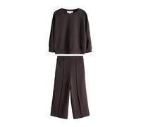 THE SET Ragazza Completo con top girocollo e pantaloni da jogging a gamba larga in jersey di modal Marrone Cioccolato 12 Anni