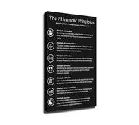 The Seven Hermetic Principles Explained Vintage Wall Art Print, Canvas Poster for Living Room, Bedroom, Office(Framed,16X24inch(40X60cm))