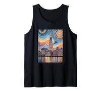 The Shard London Mosaico di notte Art Canotta