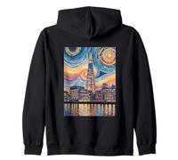 The Shard London Mosaico di notte Art Felpa con Cappuccio