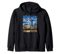 The Shard London Mosaico di notte Art Felpa con Cappuccio