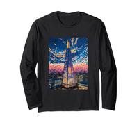 The Shard London Mosaico di notte Art Maglia a Manica