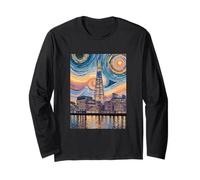 The Shard London Mosaico di notte Art Maglia a Manica