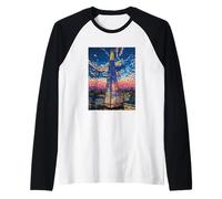 The Shard London Mosaico di notte Art Maglia con Maniche Raglan