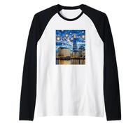 The Shard London Mosaico di notte Art Maglia con Maniche Raglan