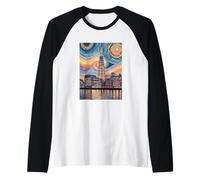 The Shard London Mosaico di notte Art Maglia con Maniche Raglan